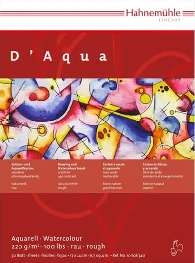 Bloc de schițe Hahnemuhle D'Aqua - 17 x 24 cm, hârtie aspră, 30 de coli