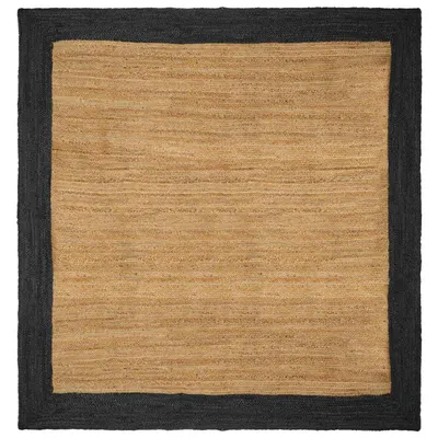 vidaXL Covor de zonă Gri închis 240 x 240 cm Iută
