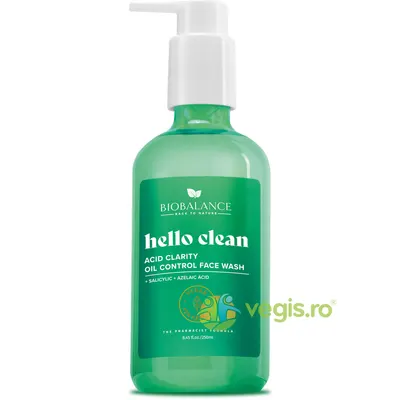 Gel de Curatare cu Acid Salicilic si Acid Azelaic Hello Clean 250ml