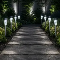Set 10 x Lampa solara 31 cm, Argintiu