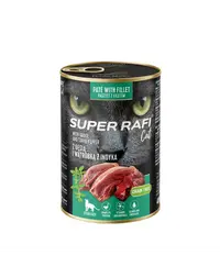 SUPER RAFI Cat rață și ficat de curcan 400 g pisici sterilizate