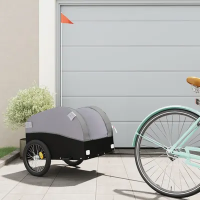 Gossi remorca pentru biciclete, negru si gri, 30 kg, fier