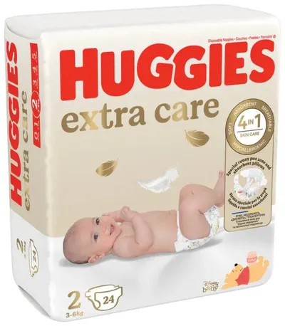Scutece Huggies, Extra Care Convi, Nr 2, 3-6 kg, 24 buc