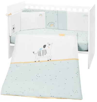 Set dormitor bebeluș din 6 piese KikkaBoo Stripy Friends - 70 х 140 cm