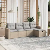 Gossi set canapele de gradina, 5 piese, cu perne, bej, poliratan