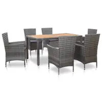 Gossi set mobilier de exterior cu perne, 7 piese, gri, poliratan