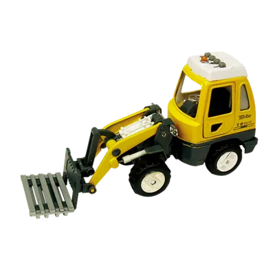 Utilaj de constructii de jucarie cu sunete si lumini, 16-18 cm, stivuitor metalic