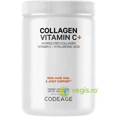 Colagen Hidrolizat cu Vitamina C si Acid Hialuronic 283g