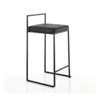 Scaun de bar negru din imitație de piele (înălțime șezut 65 cm) Dodo – Tomasucci