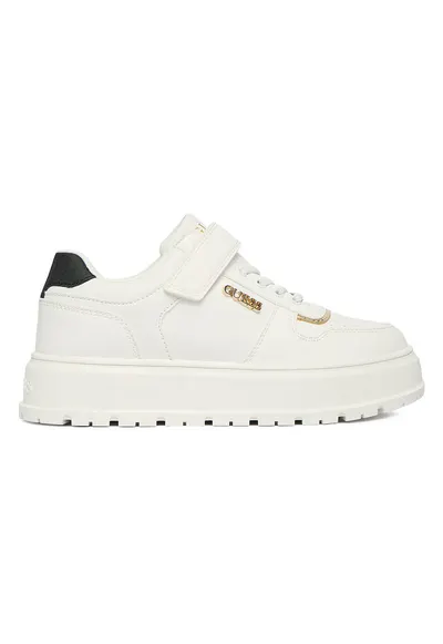Pantofi sport fete - alb - sintetic - cu velcro - platforma