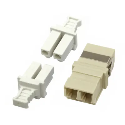 Cuplor FO LC-Duplex,Multimode,fosfor-bronz,fara flansa,gri