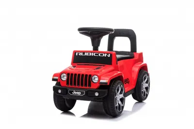 Masinuta copii fara pedale Nichiduta Jeep Rubicon Red cu functii muzicale, spatar cu functie de impingere, protectie impotriva rasturnarii, spatiu de depozitare sub scaun