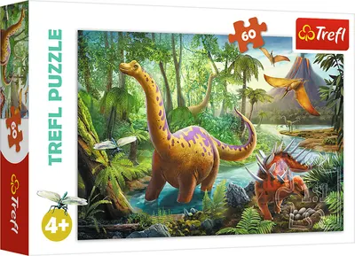 Puzzle Trefl din 60 de piese - Migratia dinozaurilor
