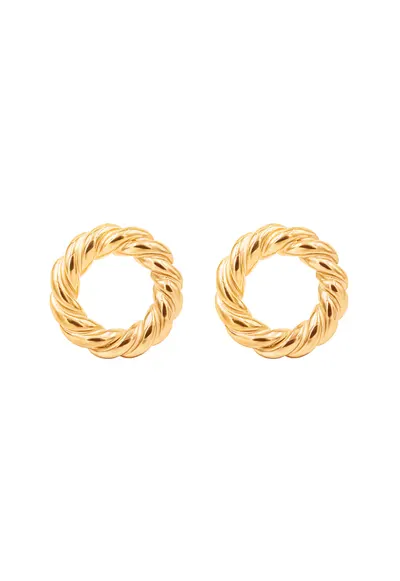 cercel Ines placat cu aur de 18K
