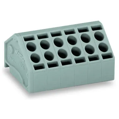 2-conductor PCB terminal block; 1.5 mm²; Pin spacing 5 mm; 12-pole; Push-in CAGE CLAMP®; 1,50 mm²; gray