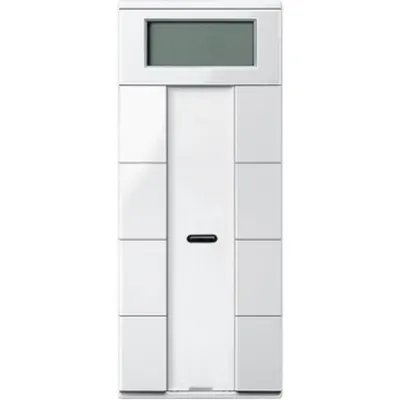 Buton KNX, 8 clapete, termostat si display, Alb polar, Sistem M