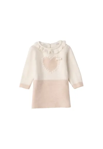 Rochie Tricotata din Bumbac si Lana cu Inimioara