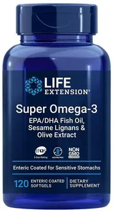 Super Omega-3, Enteric Coated, 120 capsule moi, Life Extension