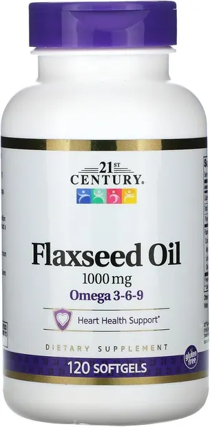 Flaxseed Oil, 1000 mg, 120 capsule, 21st Century