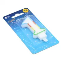 Lumânare aniversară multicoloră cifra 1
