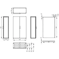 Dulap inseriabil cu 2 usi IP55 I=2000 L=1200 A=500 mm