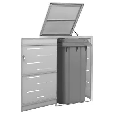 vidaXL Magazie pentru pubelă unică, 69x77,5x115 cm, oțel inoxidabil
