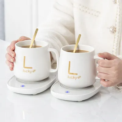 Oferta 1+1, Cana 350 ml, suport termic, Alb