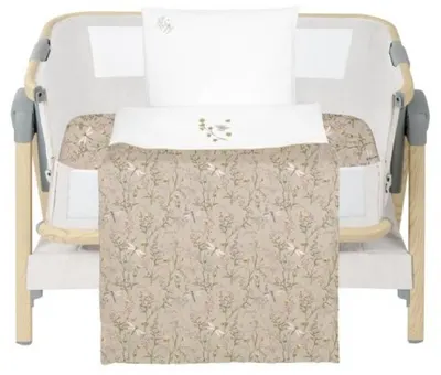 Set de lenjerie pentru bebeluși KikkaBoo Secret Garden - Pentru pătuț mini, 3 piese, Beige