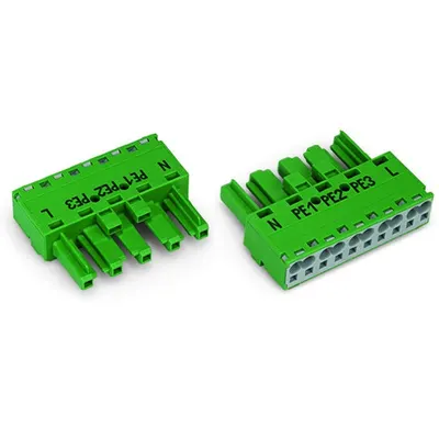 Socket; 5-pole; Cod. Q; 4,00 mm²; green