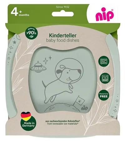 Farfurii pentru copii NIP - Eat Green, 2 bucăți, verzi