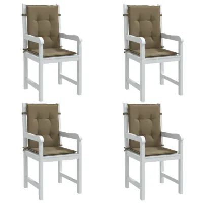 vidaXL Perne scaun cu spătar mic 4 buc. melanj taupe 100x50x4cm textil