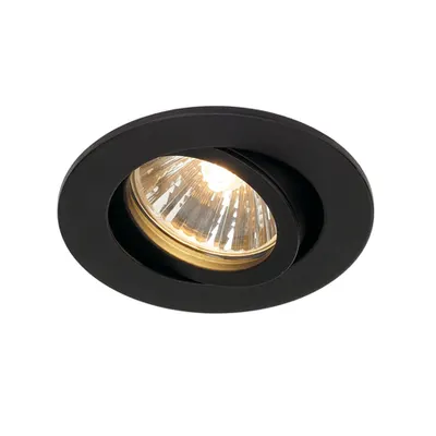 Spot incastrat, NEW TRIA 68 Ceiling lights GU10, black indoor recessed ceiling light, QPAR51, black, 50W