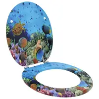 vidaXL Capac de toaletă cu închidere lentă Albastru Adânc de Mare