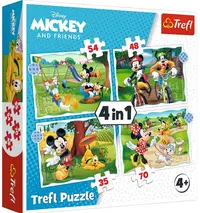 Puzzle Trefl 4 in 1 - O zi frumoasa pentru Mickey Mouse