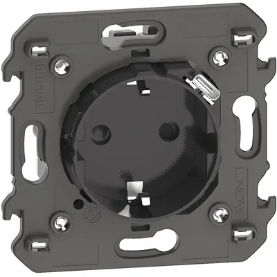 Priza electrica standard german, cu incarcator USB integrat Bticino Living Now KG4141USB, negru