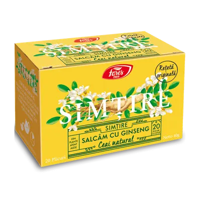 Ceai de salcam cu ginseng Simtire, 20 plicuri, Fares