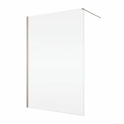 Paravan dus sticla walk-in 120x200 cm, champagne metal, sticla 8 mm, Ronal Easy