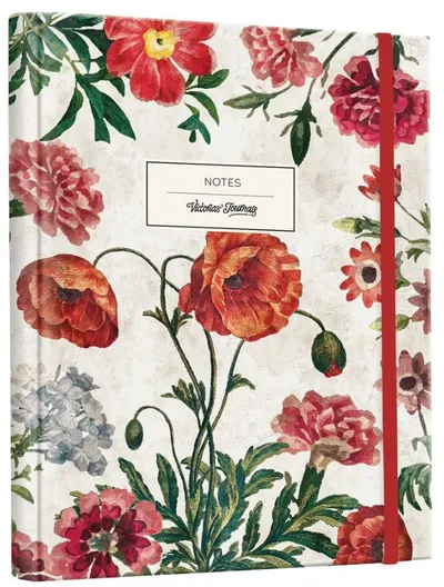 Planificator Victoria's Journals Florals - Maci, spirală ascunsă, copertă rigidă, cu linii