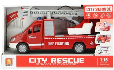 Jucărie pentru copii Raya Toys - Camion de pompieri cu muzică și lumini, City Rescue