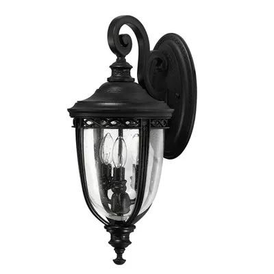 Aplica English Bridle 3 Light Medium Wall Lantern – Black