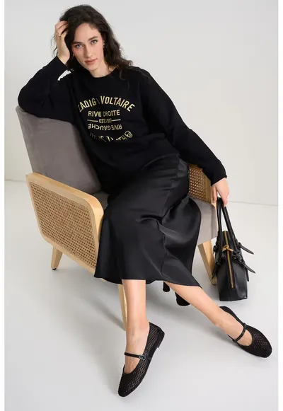 Bluza de trening din bumbac cu logo Upper - Auriu/Negru