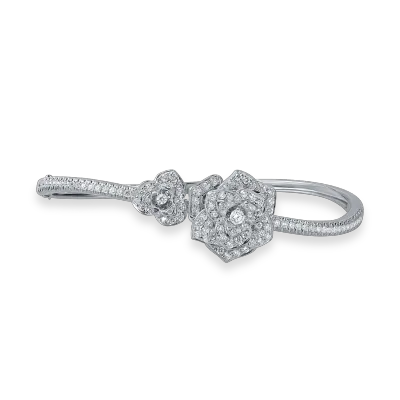 Bratara din aur alb cu pandantive florale cu diamante de 1.3ct