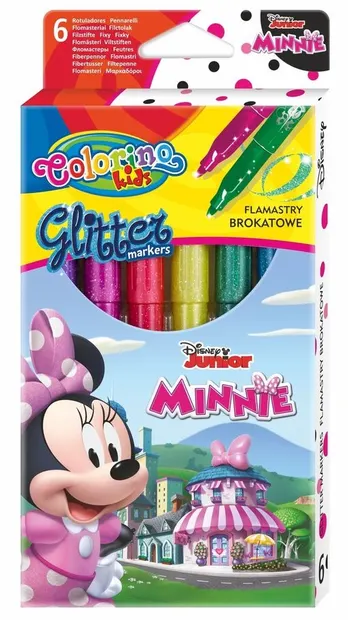 Markere colorate Colorino Disney - Junior Minnie Glitter, 6 culori