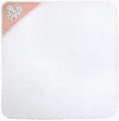 Prosop cu gluga Bambino Casa - Paris, 100 х 100 cm, Bianco Rosa