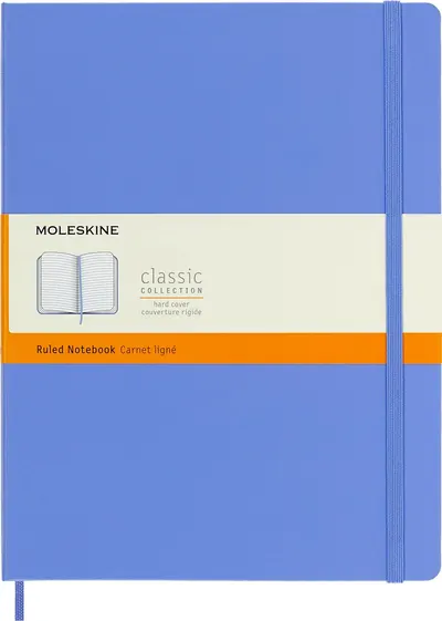 Caiet cu copertă tare Moleskine Classic Ruled XL - Hydrangea Blue, radnuri