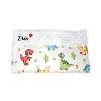 Paturica personalizata – Dino și Minky Alb