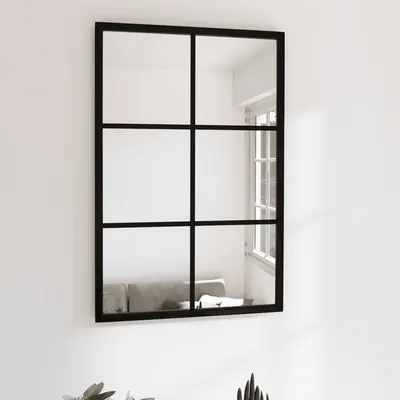 vidaXL Oglindă de perete, negru, 60x40 cm, metal