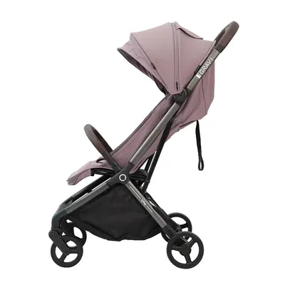 Carucior pentru copii Qplay Grav Violet, pliere cu o singura mana, amortizoare, suport reglabil pentru picioare, bara de protectie detasabila