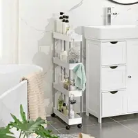 Etajera 4 rafturi pentru spatii inguste, 39 x 80 x 12.5 cm
