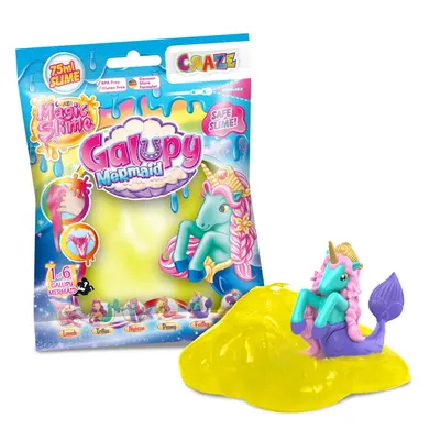 Slime magic Craze Galupy - Mermaind, cu figurină surpriză cu unicorn, 75 ml, sortiment